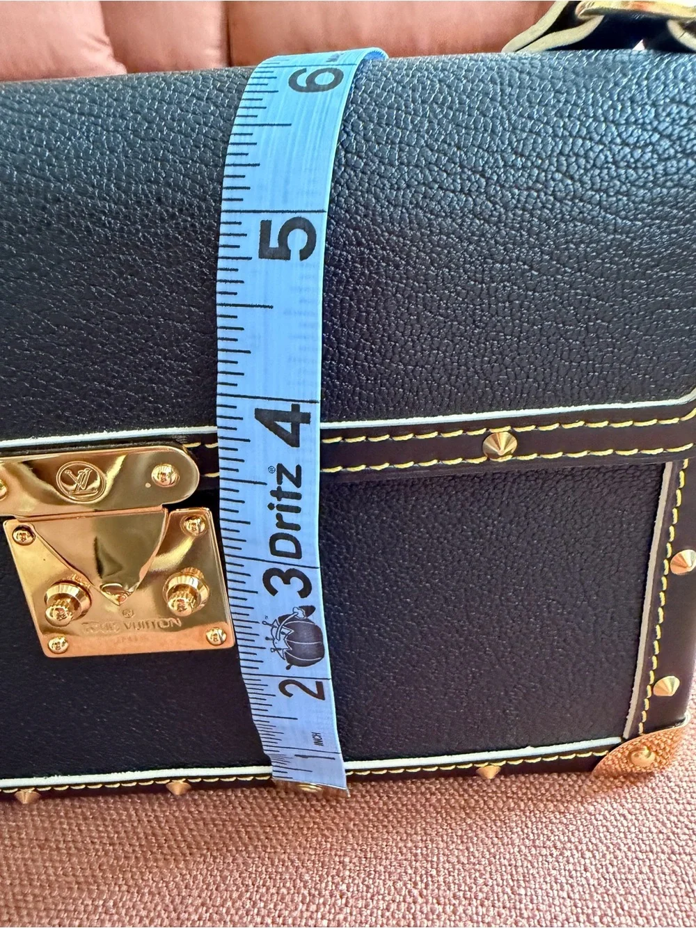 Louis Vuitton Black Suhali Leather Satchel with Gold Stud Accents